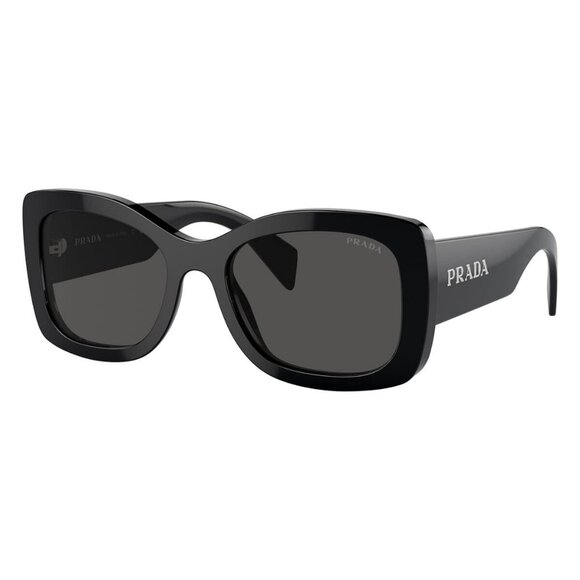 New PRADA Black Square SPR A08 1AB-5S0 Sunglasses Women - Picture 1 of 6